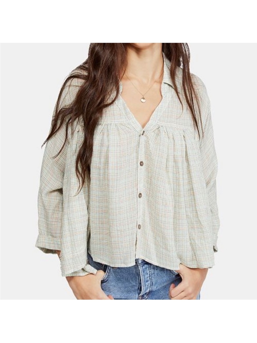 Free People We The Free Rainbow Combo Cottage Tunic Shirt